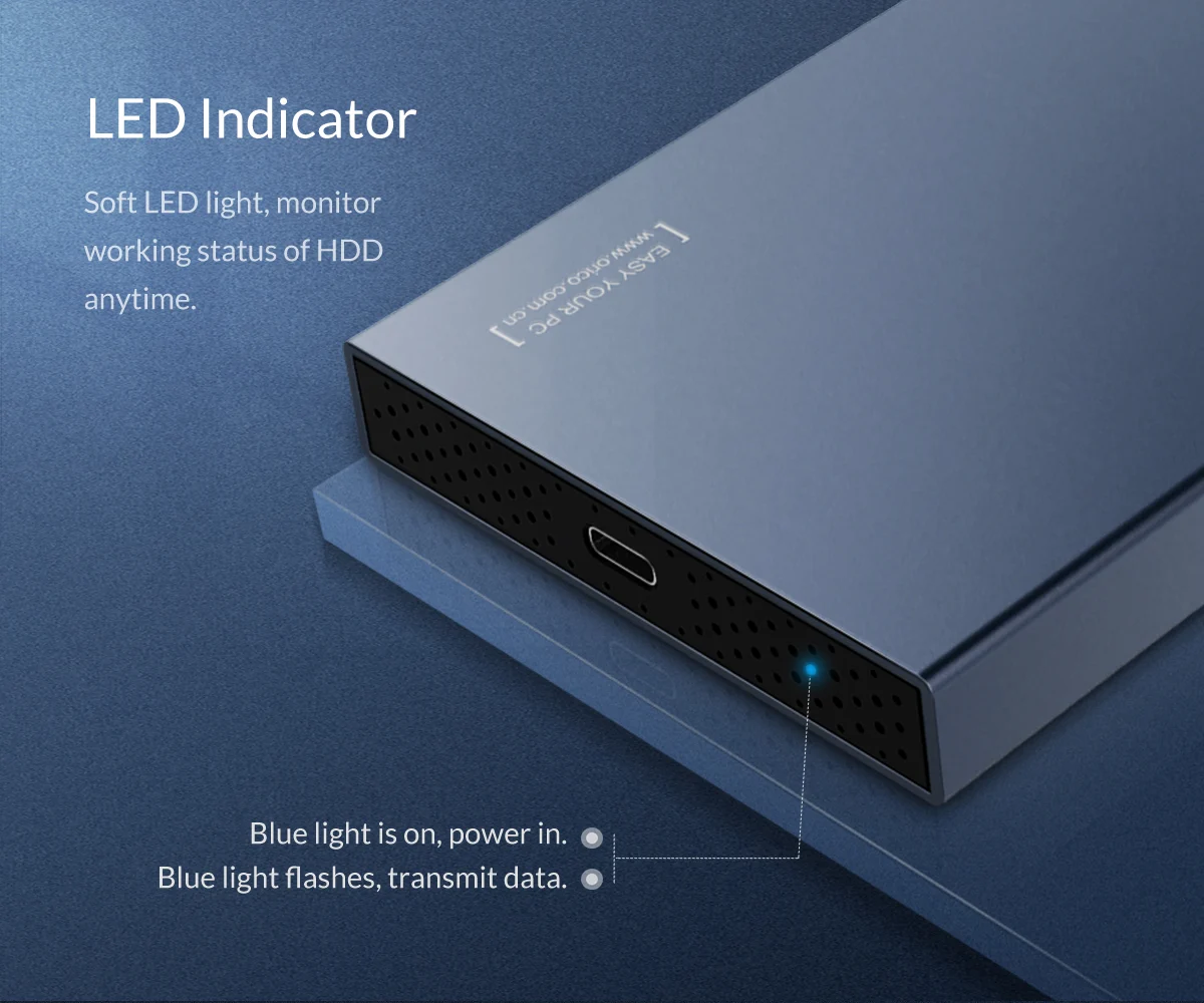 2.5 ENCLOSURE (กล่องใส่ฮาร์ดดิสก์) ORICO 2518C3-G2 ALUMINUM TYPE-C (GRAY)