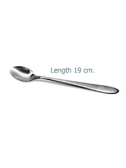Stainless spoon handle length 19 cm.