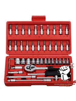 บล็อกชุด 1/4 (2 หุน) 46 Pcs ยูโร คิงส์ ทูล EURO KING TOOLS