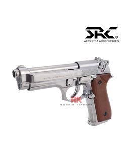 SRC Beretta M92 กริปไม้ GBB - Silver