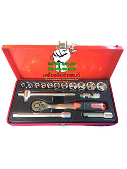 บล็อกชุด 3/8 (3 หุน) 6เหลี่ยม 16 ชิ้น แอมโปร (AMPRO)