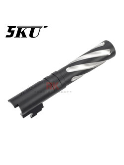 5KU Tornado Stainless Steel Threaded Outer Barrel for Marui Hi-CAPA 4.3 (Black)