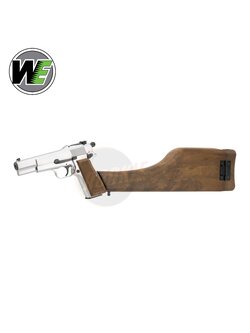 WE New Browning Hi-Power MK1 with Stock - Silver