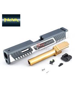 NOVA CNC Aluminum TTI Style G19 Slide Set for Marui G19 (Matte Silver)