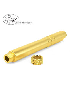 Airsoft Masterpiece .45 ACP STEEL Fix Outer Barrel with Threads for Hi-CAPA 5.1 (Gold)