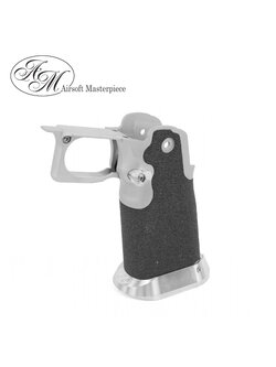 Airsoft Masterpiece Aluminum Grip for Hi-CAPA Type 6 - Infinity Grip Tape (Silver)