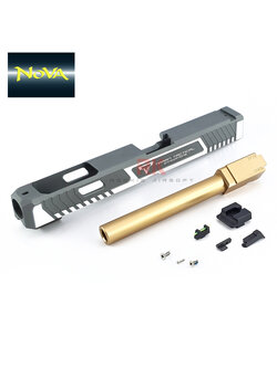 NOVA CNC Aluminum TTI Style G34 Slide Set for Marui G17 / G34 (Matte Silver)