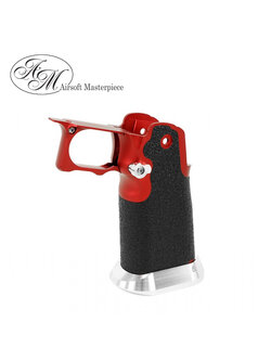 Airsoft Masterpiece Aluminum Grip for Hi-CAPA Type 6 - Infinity Grip Tape ver. (Red)