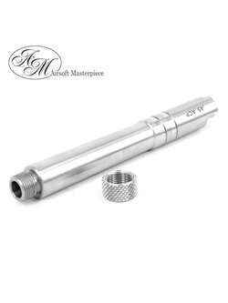 Airsoft Masterpiece .45 ACP STEEL Fix Outer Barrel with Threads for Hi-CAPA 5.1 (Silver)