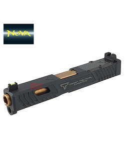 NOVA CNC Aluminum TTI G19 RMR Slide Kit for Marui G19 (Shiny Black)