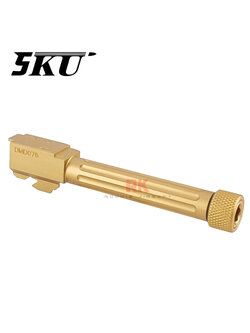 5KU Threaded Outer Barrel (Fluted) 14mm for Marui G17 (Gold)