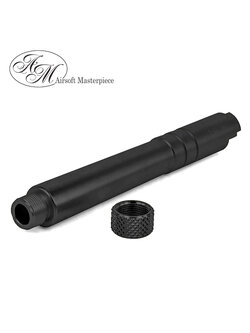 Airsoft Masterpiece .45 ACP STEEL Fix Outer Barrel with Threads for Hi-CAPA 5.1 (Black)