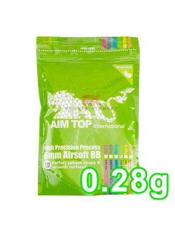Aim Top Tracer (BIO) BB 0.28g 6mm (2,850 rds) - Green