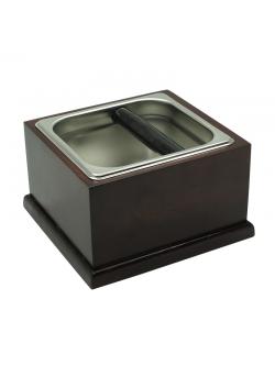 อ่างเคาะกากกาแฟ +กล่องไม้ตั้งอ่างเคาะกาก สูง 11.7 (ไม้สีแดงออกดำ) 1610-262-1