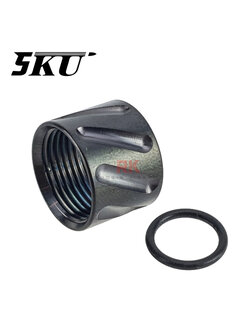 5KU Diagonals Knurled Thread Protector -14mm CCW (Black)