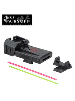 KF Airsoft Steel Front and Rear Sight with Fiber (Infinity) for Marui Hi-CAPA 5.1