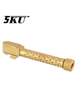 5KU Threaded Outer Barrel (Holes) 14mm for Marui G17 (Gold)