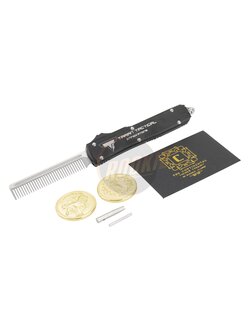 MF TTI Style CNC Stainless Steel Portable Telescopic Comb Hair with Coin Set