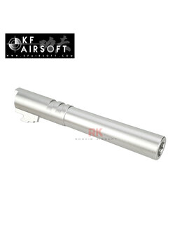 KF Airsoft CNC Aluminum Threaded Outer Barrel For Marui Hi-Capa 5.1 - Silver