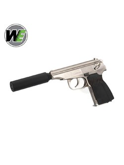WE Makarov 654K with Silencer (Silver)