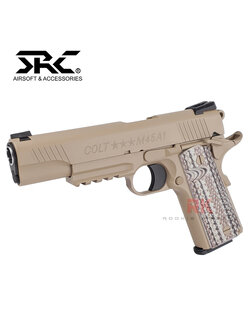 SRC Colt M45A1 Dual Magazines (Green gas + Co2) GBB - Tan