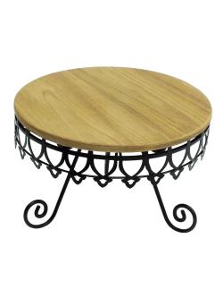 Wood Cake display stand crown design height 18 cm.1619-037
