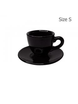 Espresso cup 70 CC. Size S (Glossy Black) with Saucer 1618-054