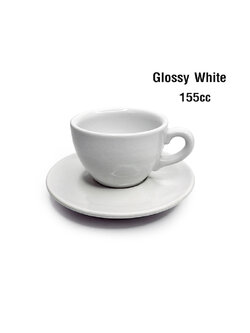 Coffee cup 155 cc (M) with saucer Glossy White