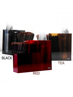 กล่องใส่แก้วกาแฟพลาสติก และ เครืองดื่มพลาสติก อะคริลิค 2 ช่อง ครึ่ง 1610-545