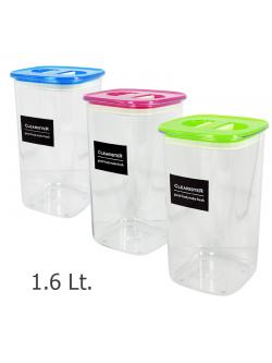 กล่องโถใส่เมล็ดกาแฟ สีเหลี่ยมด้านเท่า 1.6 ลิตร 1610-451