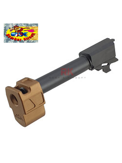 Bomber PMM Style CNC Steel Outer Barrel with Aluminum Compensator Set for SIG AIR M18 (FDE)