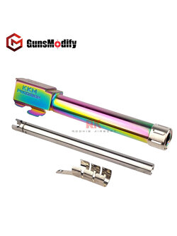 GunsModify KKM Stainless Steel Threaded Barrel Set For TM G17 (Rainbow Titanium Nitride)