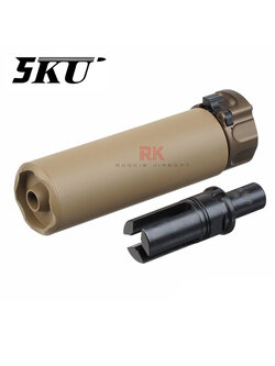 5KU SureFire SOCOM46 Mini Mock Barrel Extension for VFC / KWA MP7 GBB - 5KU-270T (Tan)