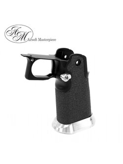 Airsoft Masterpiece Aluminum Grip for Hi-CAPA Type 6 - Infinity Grip Tape ver. (Black)