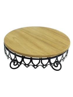 Wood Cake display stand crown design height 12 cm. 1619-036