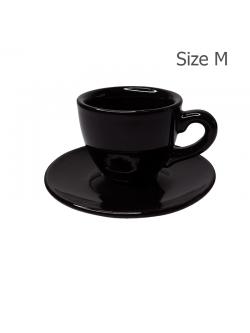 Coffee cup150 CC. Size M (Glossy Black) with Saucer 1618-058