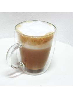 Double wall coffee glass 375 cc. have handle 1610-388