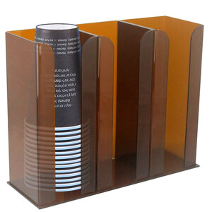 กล่องอะคริลิคใส่แก้วกาแฟเครืองดื่มพลาสติก มี 3 ช่อง 1610-149