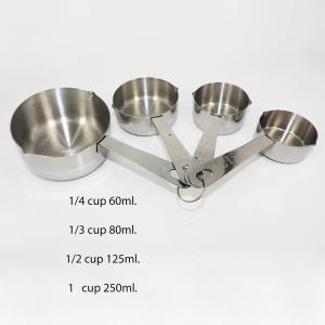 ชุดช้อนตวงสแตนเลส ตวงปริมาณcup และ ML 4 ช้อน 1610-424