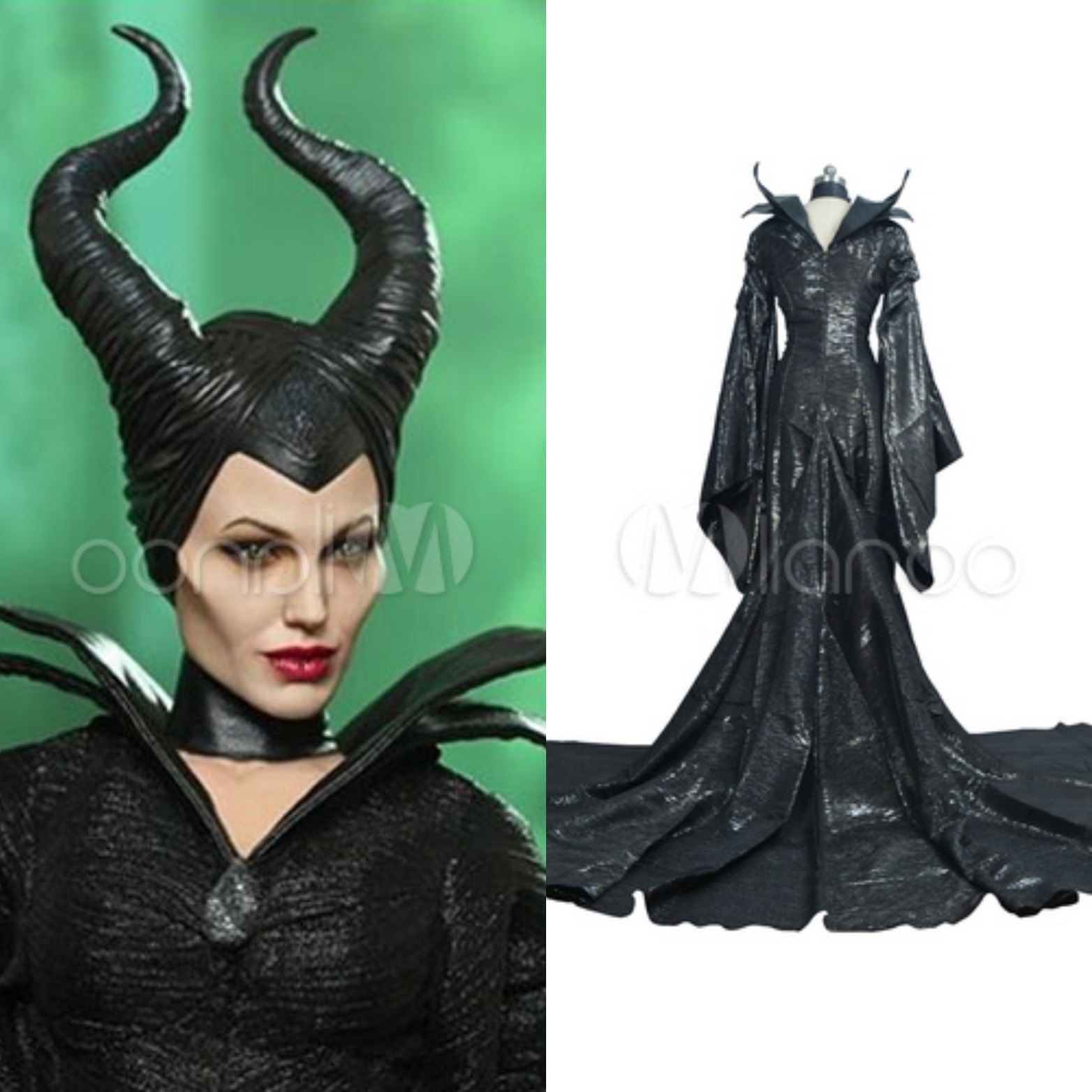 Black Maleficent Cotton Blend Cosplay (M0012)