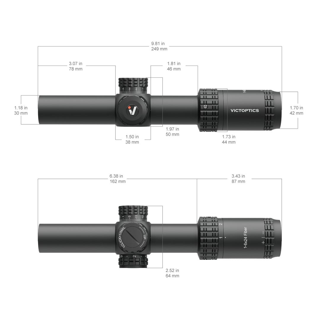 VictOptics S6 1-6x24i Fiber LPVO Scope