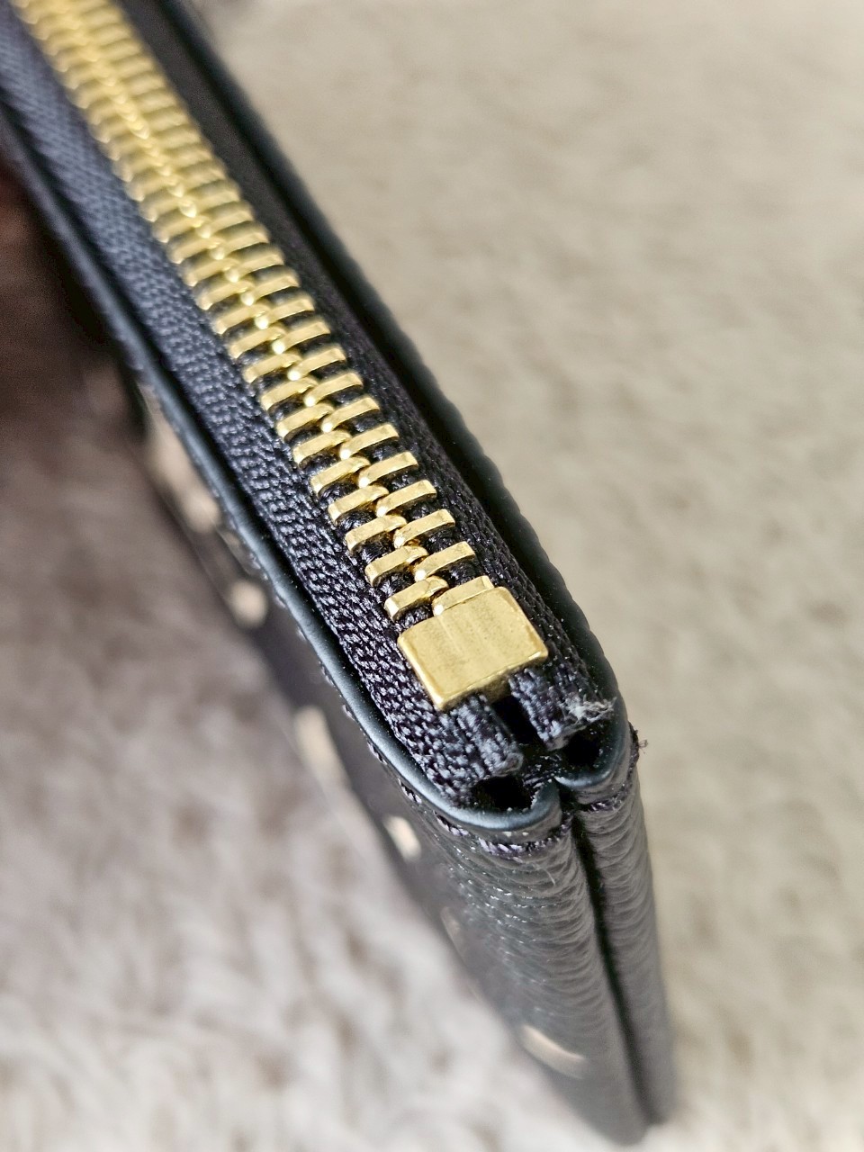 LV m80885 Key Pouch Bicolor Mono Emp Leather Black Beige