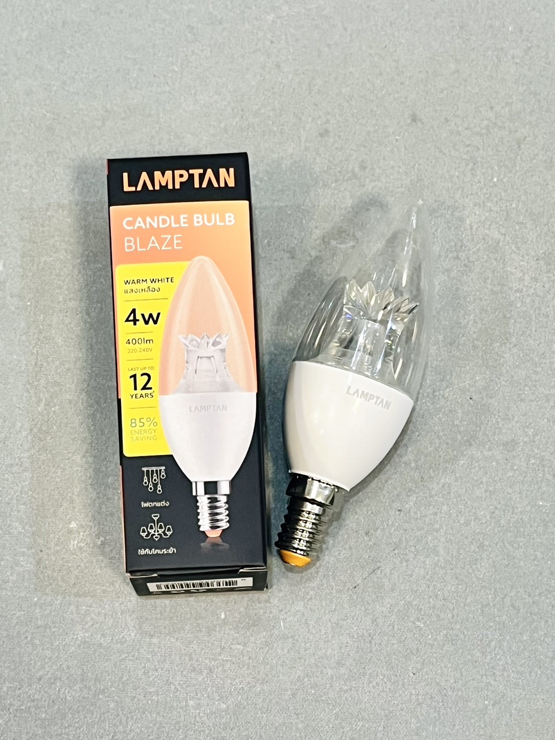 หลอดจำปา LED 4w E14 แสงวอร์ม แลมป์ตัน