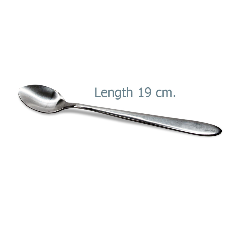 Stainless spoon handle length 19 cm.