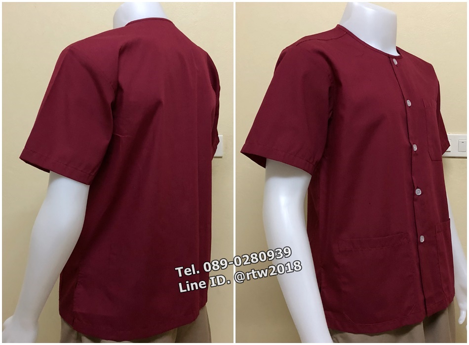 เสื้อสปาสีเลือดหมู (รหัส D12)