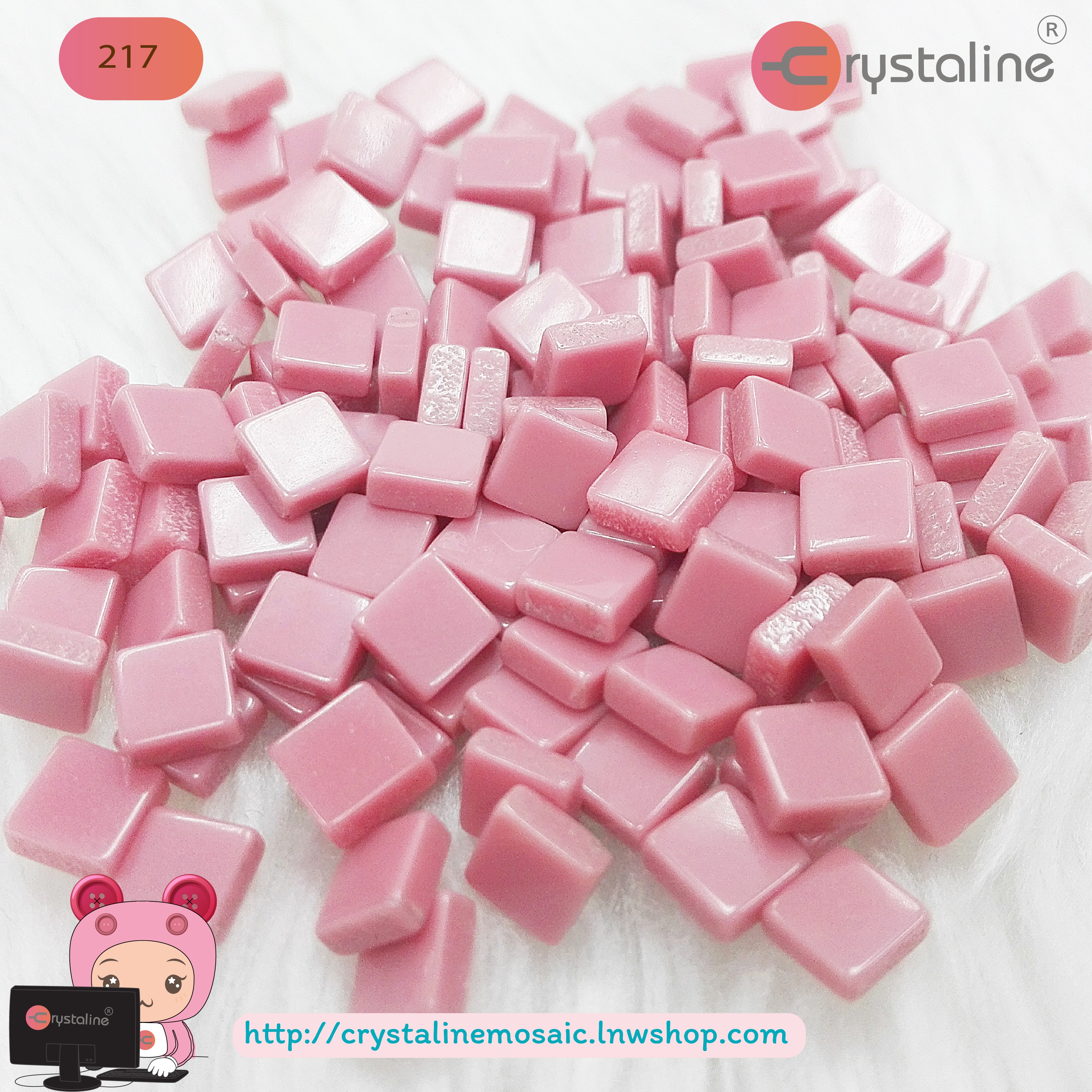 Mosaic opaque - Orchid smoke col. (size 5x5 mm80g/pack)