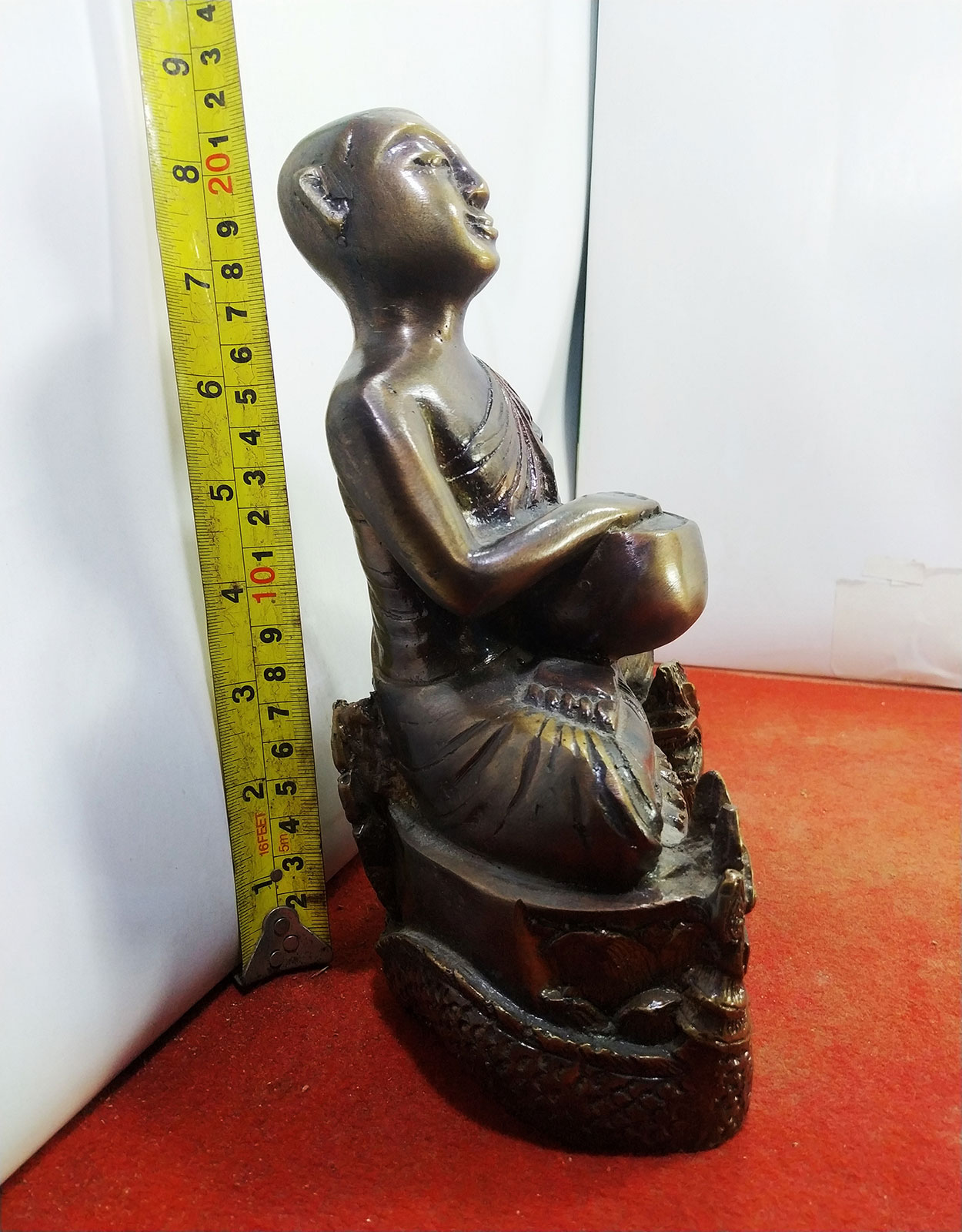 พระมหาเถระอุปคุต ปางหยุดตะวัน หน้าตัก 5 นิ้ว เนื้อสำริด