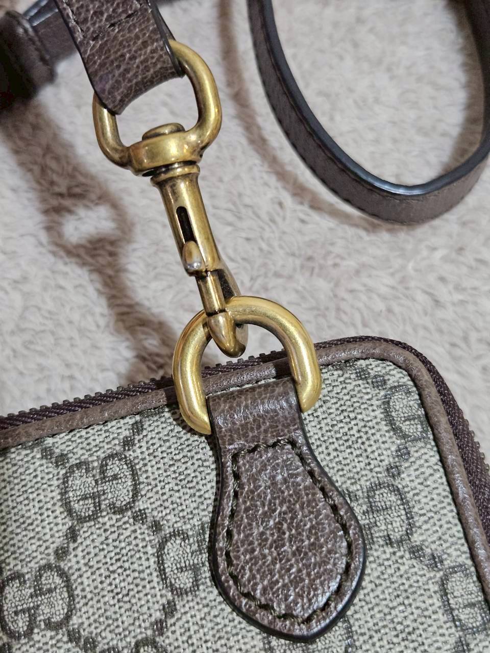 Gucci 575722 Ophidia Shoulder Bag Supreme Beige Brown