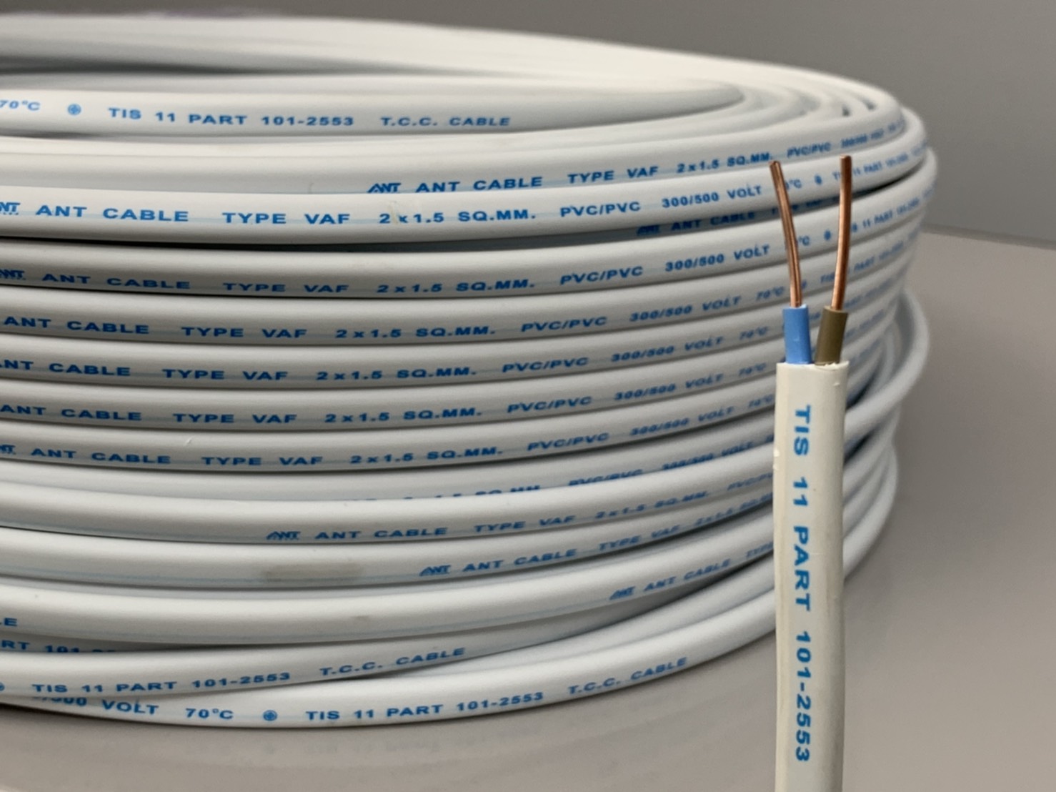 สายคู่สีขาว VAF (1ม.) ANT Cable