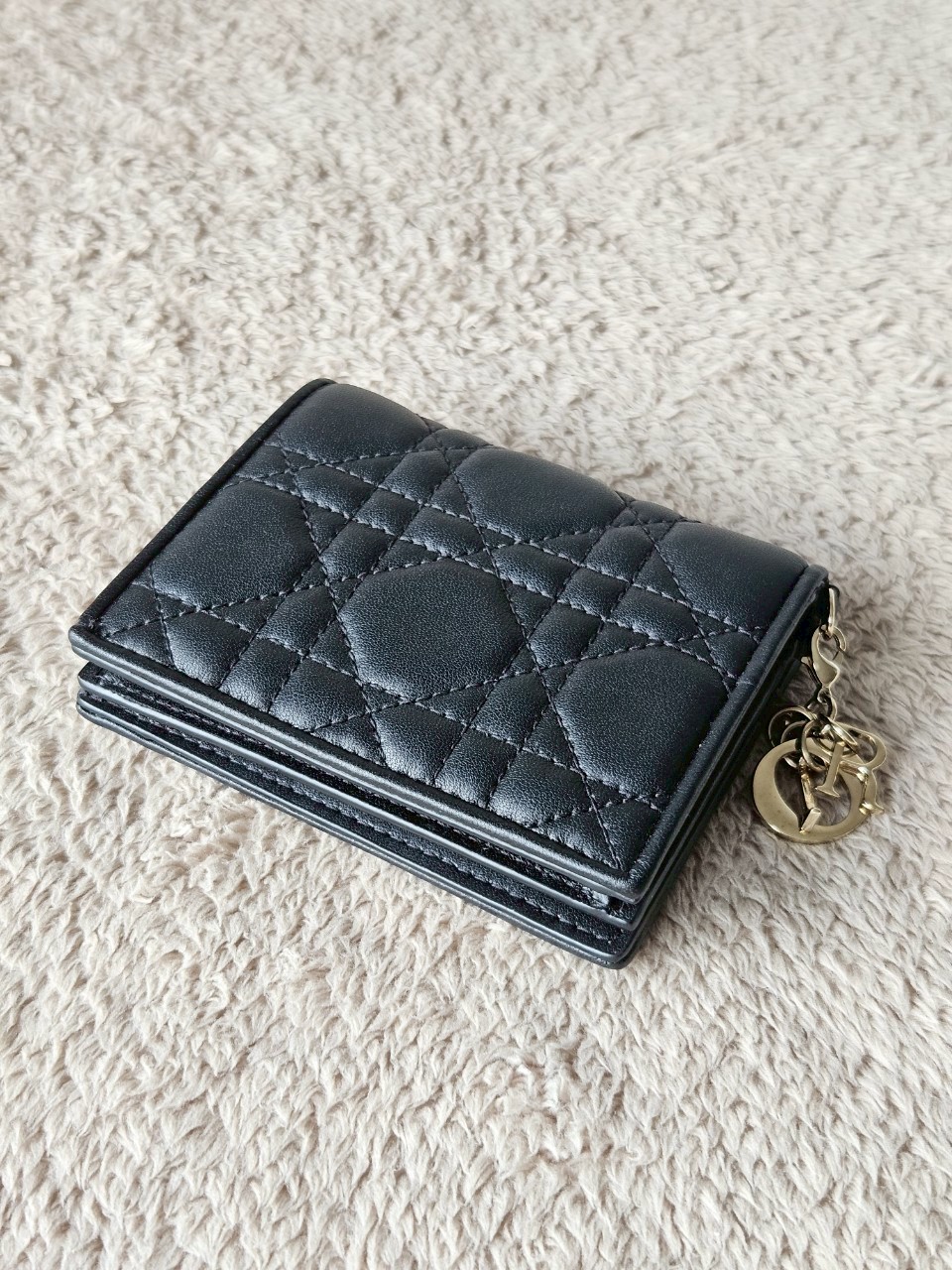 Dior Lady Dior Medium Wallet Lambskin Black